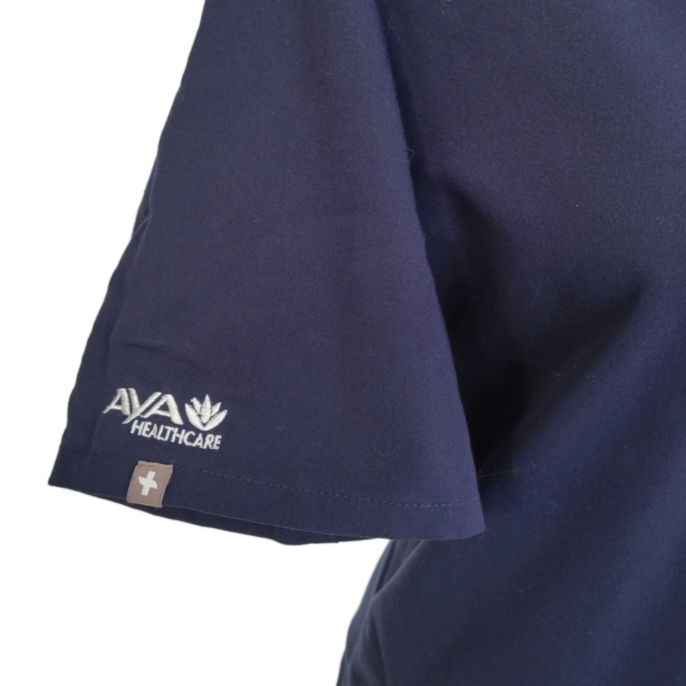 Figs Short Sleeved Navy Women's V-neck Casma Scrub Top - Picture 4 of 4